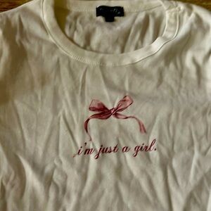 Originality shirt sleeve crop baby tee with bow 
New with tags